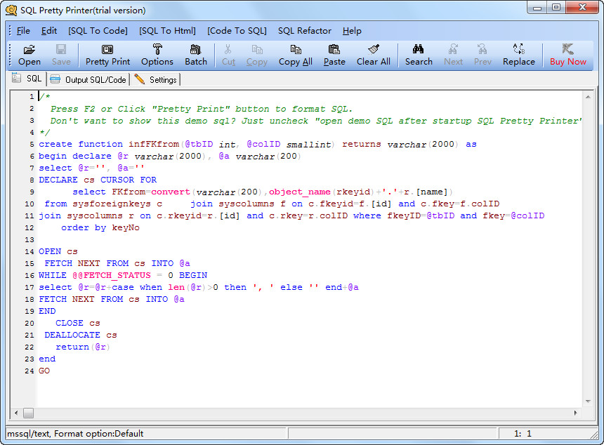 SQL代码美化工具(SQL Pretty Printer)3.3.3 英文注册版-编程相关